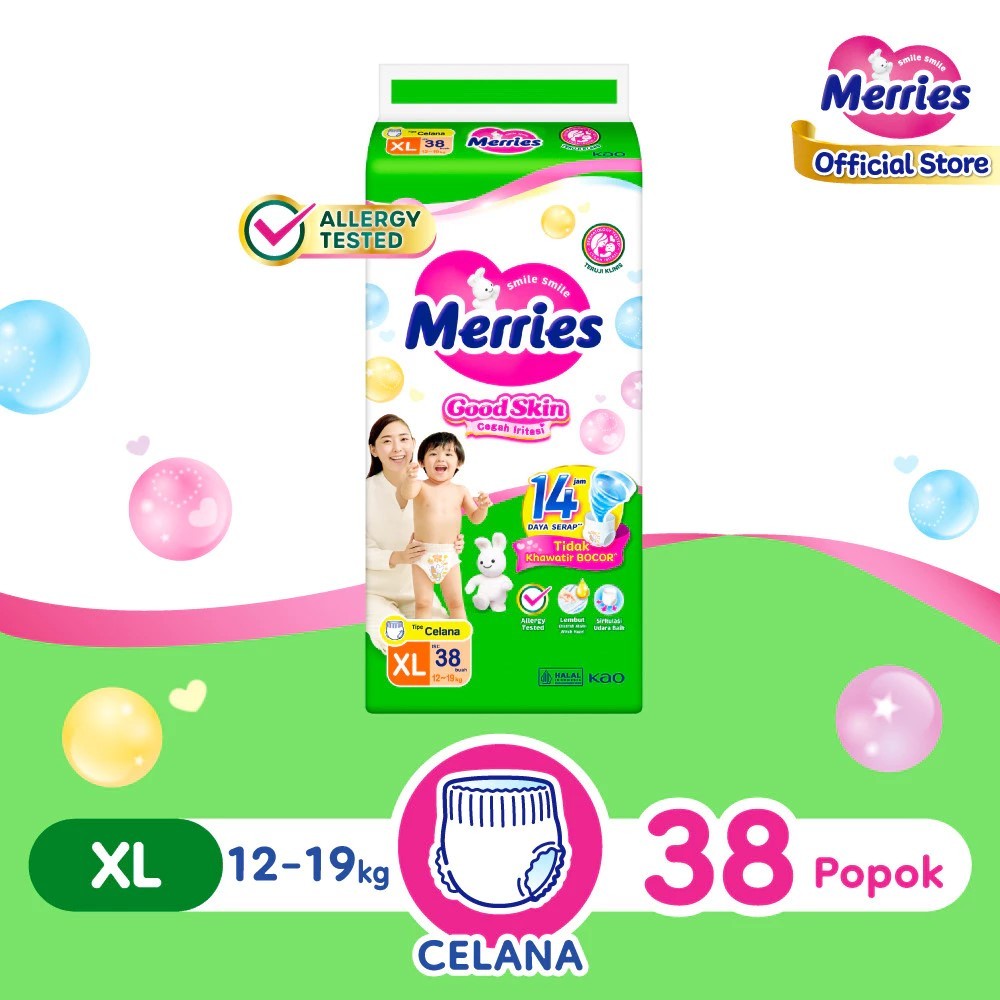 Merries Good Skin Popok Celana Bayi Ukuran XL-36