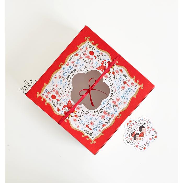 (BOX 25 X 25 X 10 cm IMLEK)kotak kue bolu lapis legit sincia (isi10) - BOX FENFANG25