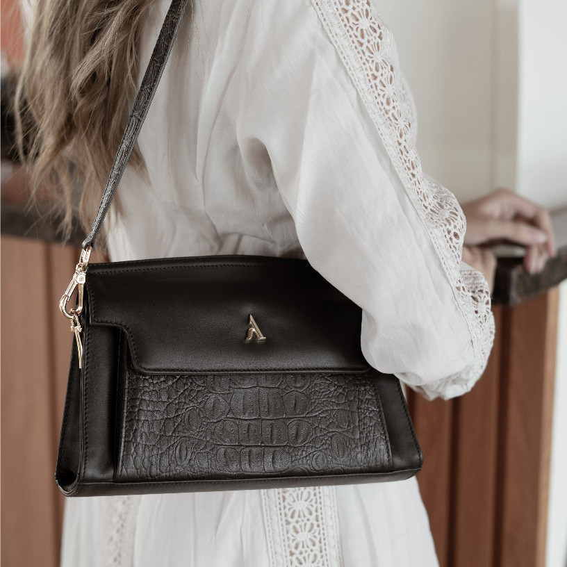 Alona Leather Celine Sling Bag-  Tas Selempang Bahu Wanita Kulit Sapi Asli