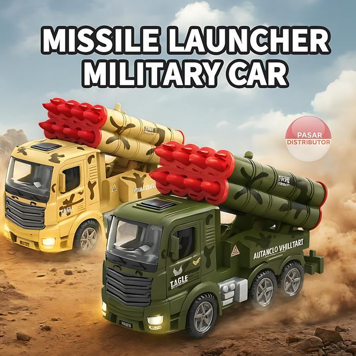 Mainan Truk Tentara Peluncur Roket Anak Mobil Militer Lampu dan Suara
