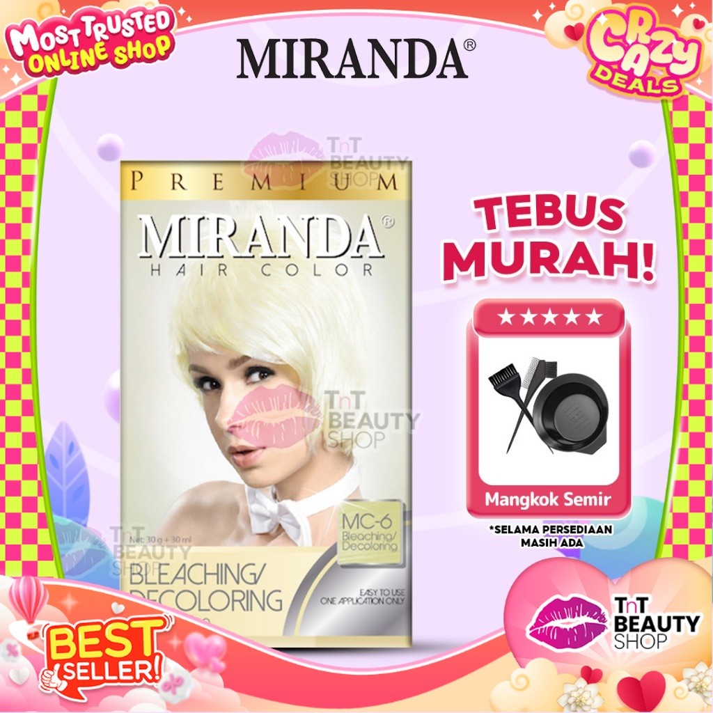 Miranda Hair Color (Cat Rambut Permanen) MC6 Bleaching 30ml | Tnt Beauty Shop