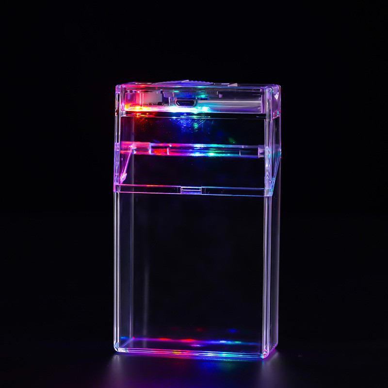 Firetric Kotak Rokok Transparan 20 Batang Anti Lembap LED with Lighter - XP005