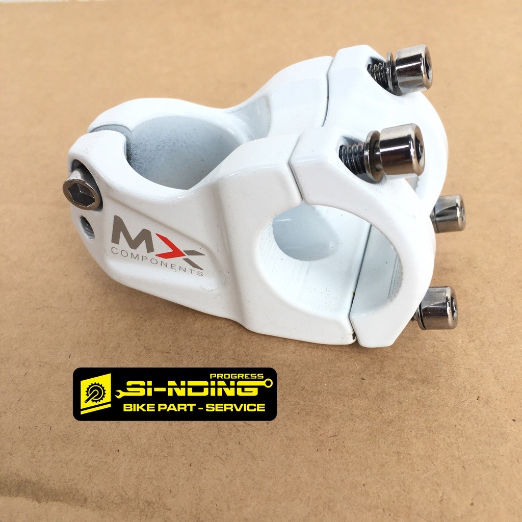 Stem Pendek Stang Handlebar Sepeda MTB Oversize MX Putih Alloy 31.8 mm