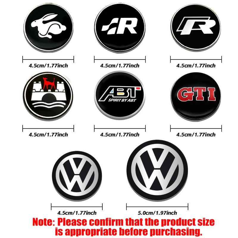 Car 45/50mm Steering Wheel Sticker Cover Decoration Sticker For Volkswagen VW R GTI Golf Polo Tiguan