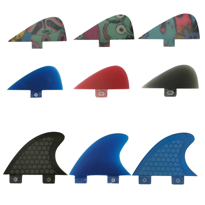 1pc Surfboard Fin Small Central Fin Double Tabs Base Surf Fin UPSURF FCS KEEL FIN Fiberglass/Honeyco