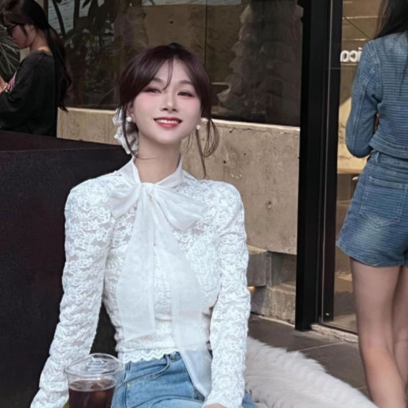Long Sleeve Lace Elegant New Style Top Little Chanel Style Inner Wear