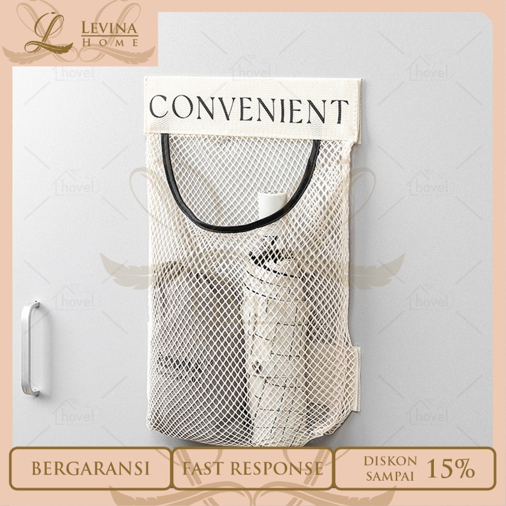 Tas Jaring Tempel Dinding Penyimpanan Organizer Pakaian Dalam Kaos Kaki Serbaguna [Levina Home]