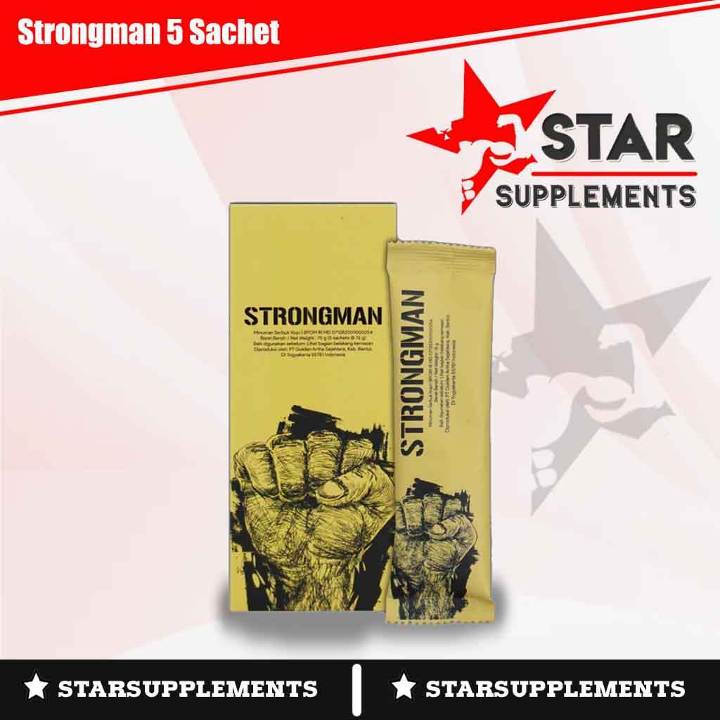 STRONGMAN (Eceran & 1 Box isi 5 Sachet) - Strong Man Kopi Stamina Pria Menambah Energi