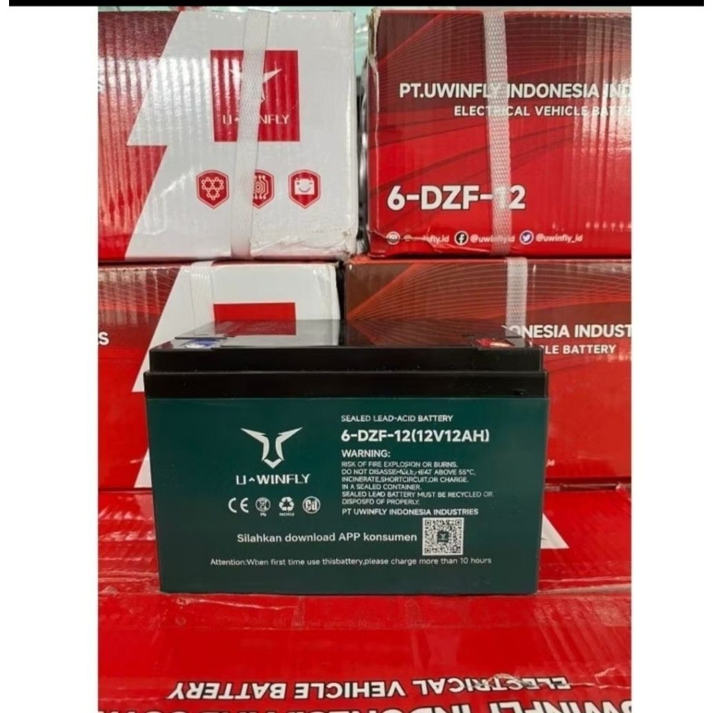 AKI SEPEDA LISTRIK UWINFLY / BATERAI SEPEDA LISTRIK UWINFLY TIANNENG 12V/12AH Garansi 6 Bulan