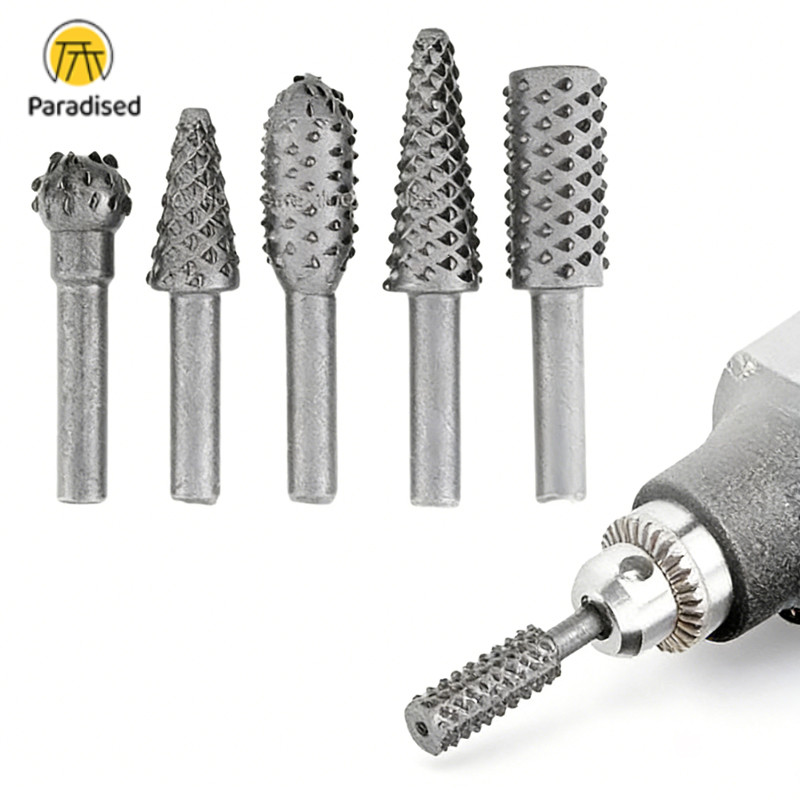 Paradised Mata Bor Kikir Kepala Mesin Bor Ukir Ukiran 1set 5pcs Penggiling Kayu / Besi Milling Power