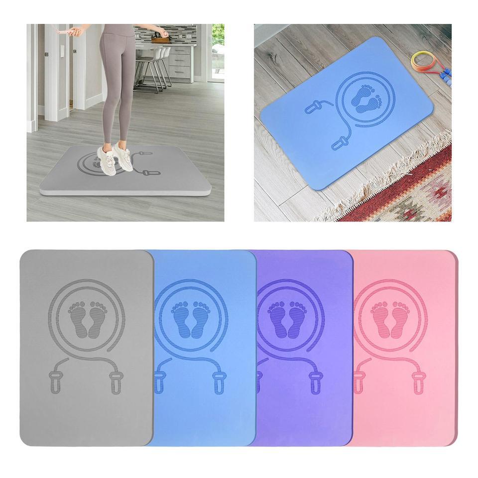 Cordless Jump Rope Mat Shock Absorption 2cm Thick Yoga Mat Workout Mat