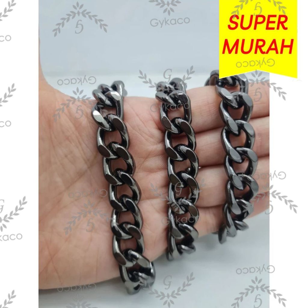 Asesoris Tas Rante Tas NEKEL HITAM - TEBAL PREMIUM R023 - Rante Aksesoris Tas & Dompet Fashion Wanit