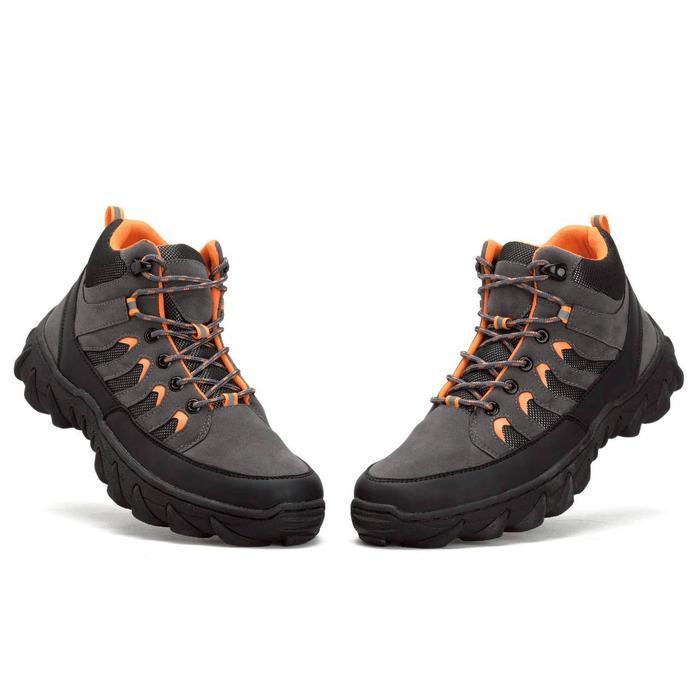 Rionz Sagara Sepatu Boots Pria Hiking Gunung Tracking Outdoor Touring Grey Cream Black - SAGARA GREY