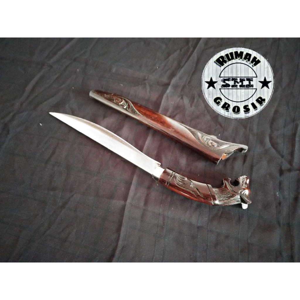 1015 Pisau PEMOTONG HEWAN Baja Ukir Macan Baja Per