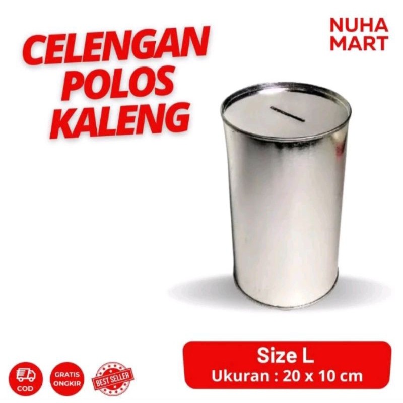 Celengan Polos L 20 x 10 cm Full Kaleng Tanpa StickerBuka Tutup Souvenir LARGE JUMBO