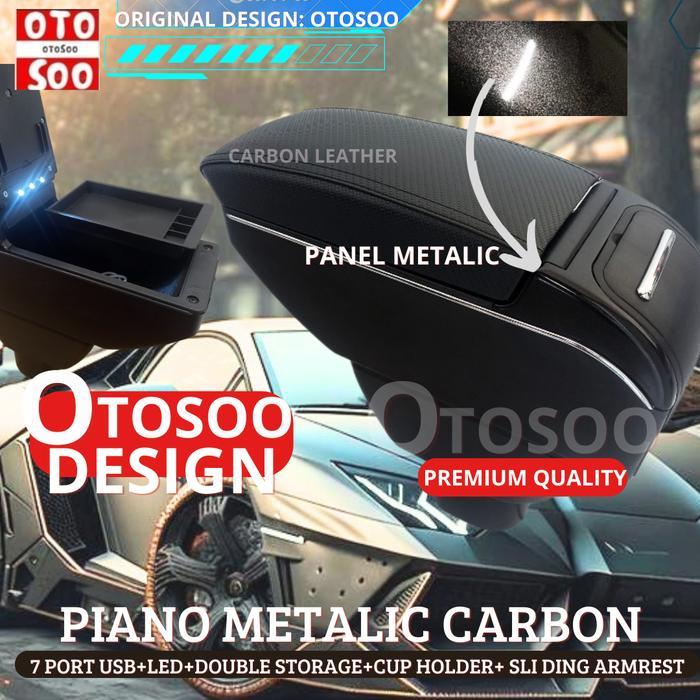 Armrest all new Ertiga - ertiga Sport -Console Box XL7 All New Ertiga - PIANO METALIC C, JAHIT MERAH