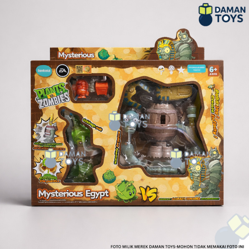 Plants vs Zombies Mysterious Egypt Figure Set Mainan Anak Boneka Karakter Zombie vs Tanaman