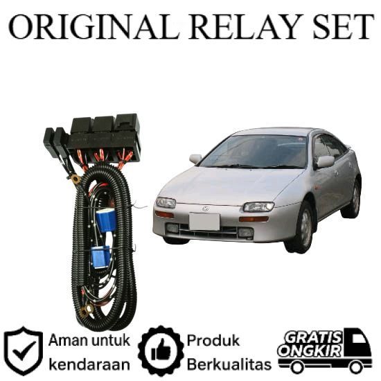 ORIGINAL Relay Set Lampu Utama LED H4  Mobil Mazda  Lantis Lie Cheng