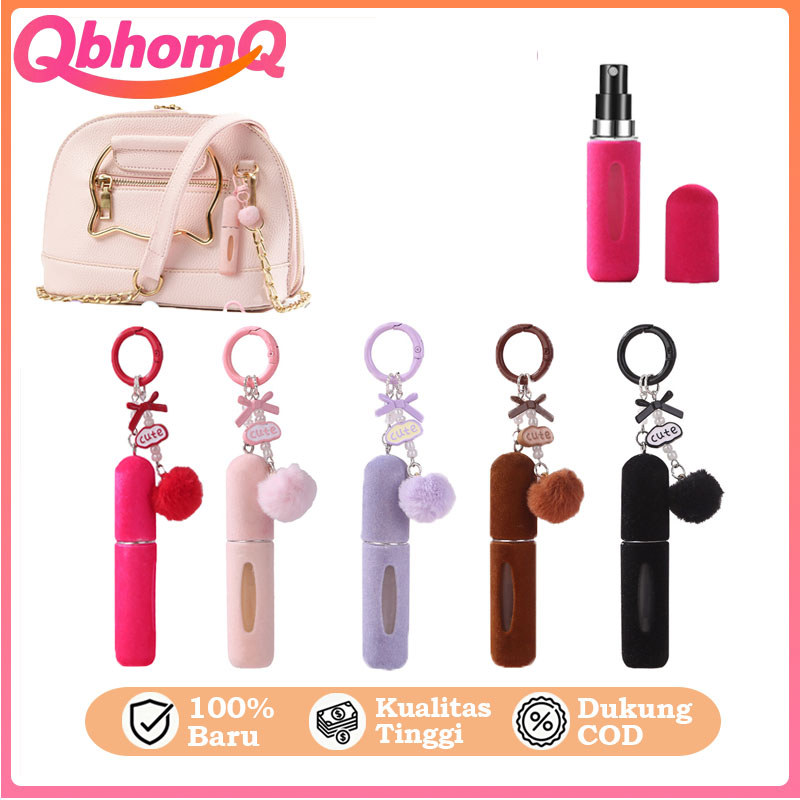 QbhomQ 5ml Botol Parfum Mini Portable Parfum Atomizer Travel Berbulu Parfum Atomizer Botol