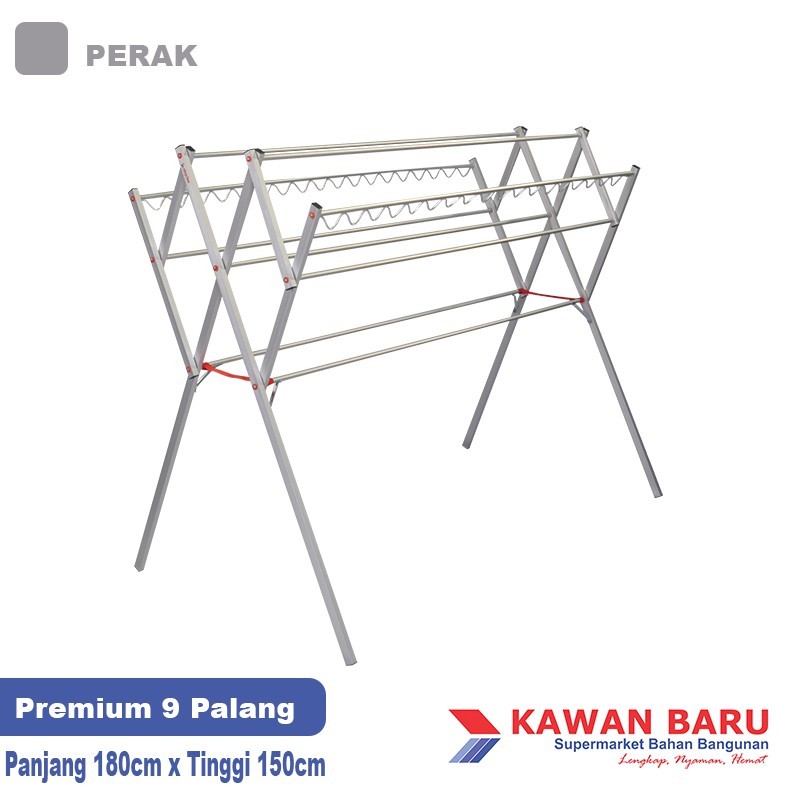 READY JEMURAN PROMO MENARIK KB Jemuran Pakaian Baju Aluminium + Gantungan Hanger Besar