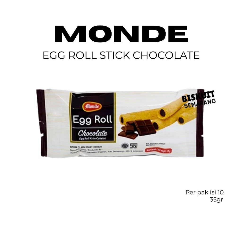 Monde Egg Roll Stick 35gr Isi 10pcs All Varian Egg Roll Rasa Coklat Strawberry Keju Untuk Hadiah