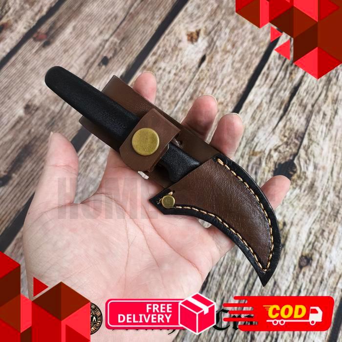 sarung pisau kulit asli neeta original untuk pisau shaping okulasi victorinox 6.7501 - Cokelat -alca