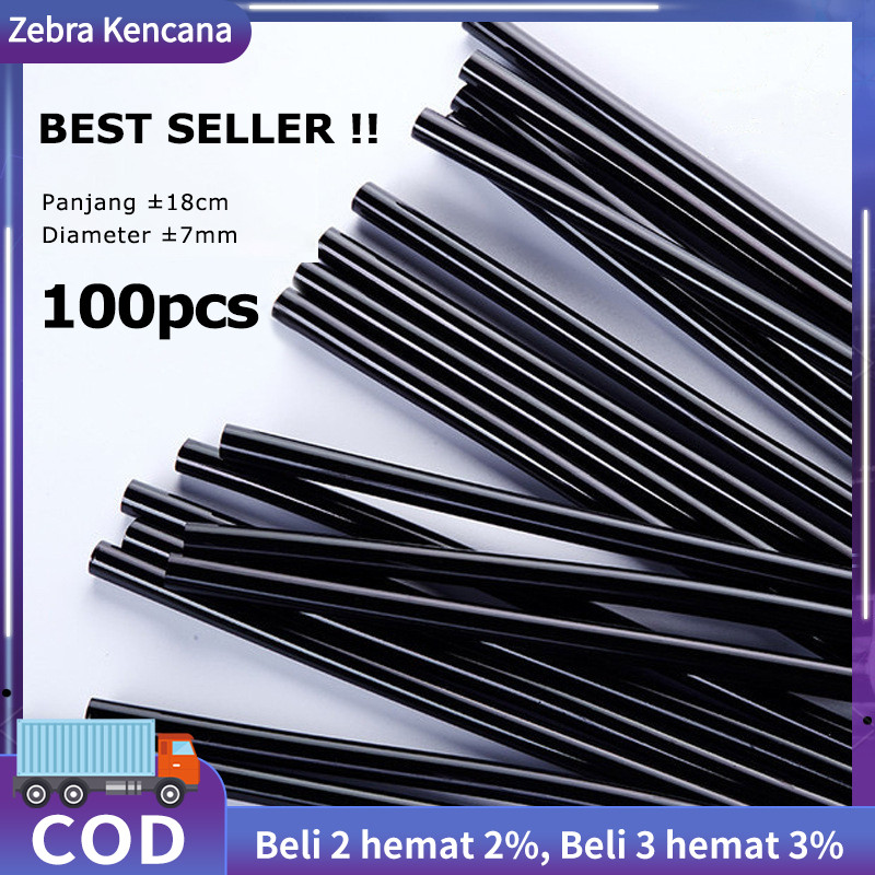 Isi Lem Tembak KECIL warna Hitam 100pcs | Lem Hitam | Lem Hitam Ajaib | Lem Hitam KECIL 100pcs | isi