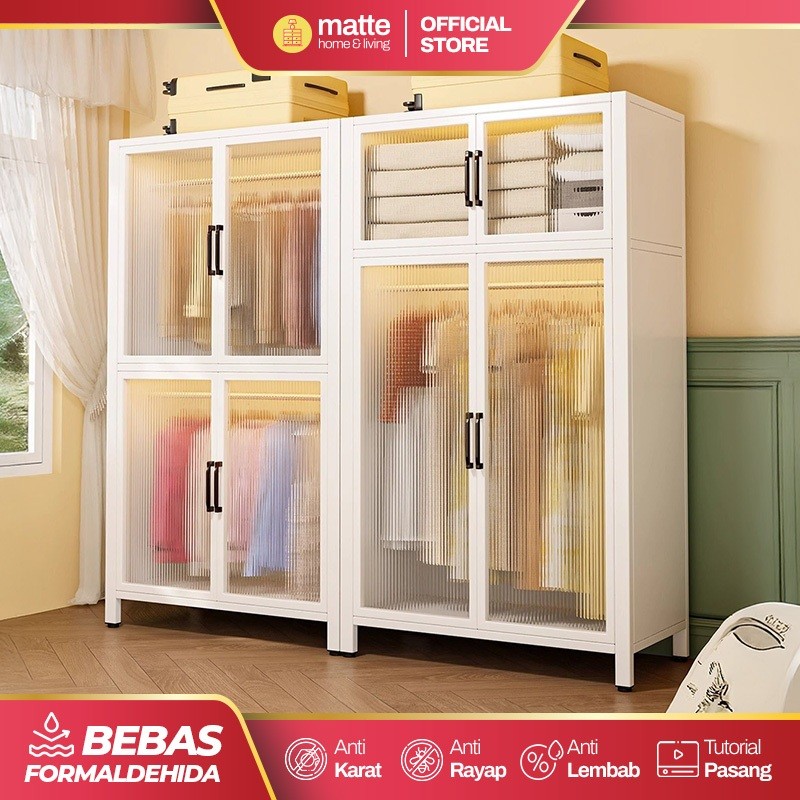 Wardrobe Lemari Pakaian Gantungan Full Besi Modern Lemari Baju Besi Lemari Besi Lemari Pakaian