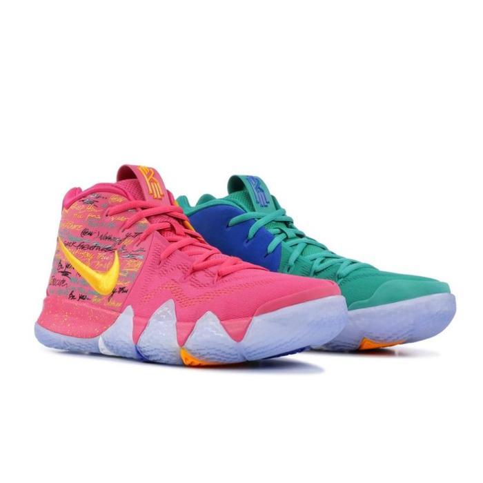 Sepatu N ke Kyrie 4 "NBA 2K18" Friends & Family Watermelon/University Gold Ice