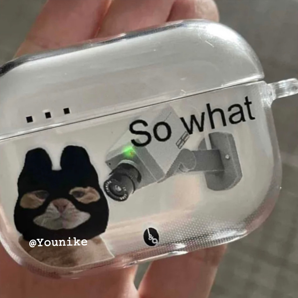 Funny Cat Airpod Case with Keyian Headset Protective Case for AirPods 1 2 3 Pro Case Kawaii Korea Ai