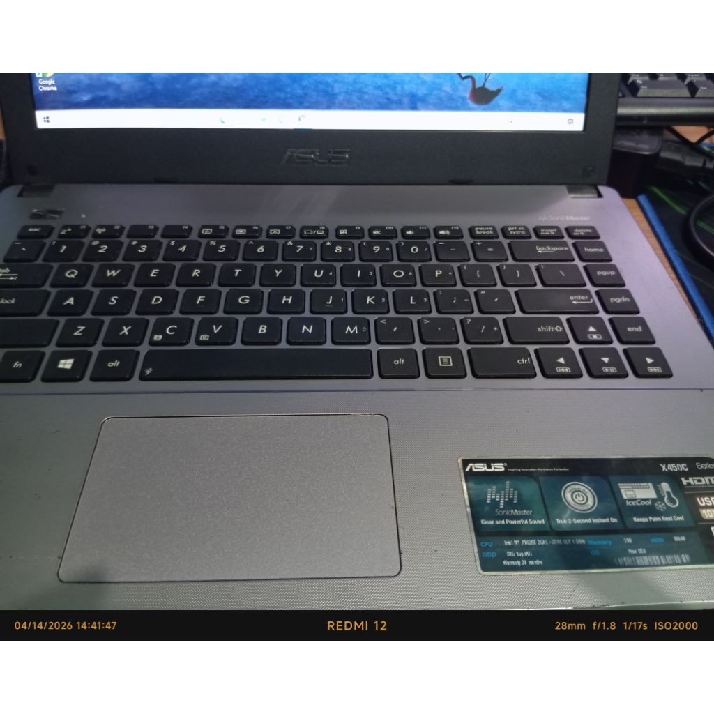 Laptop asus intel ssd x450c dual core bekas mulus fungsi normal smua PREMIUM SHP