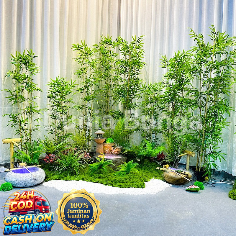 1 Pc  Batang Bambu Artificial | Pohon Bambu Plastik | Partisi Bambu Hias Anti Air & Tahan Lama