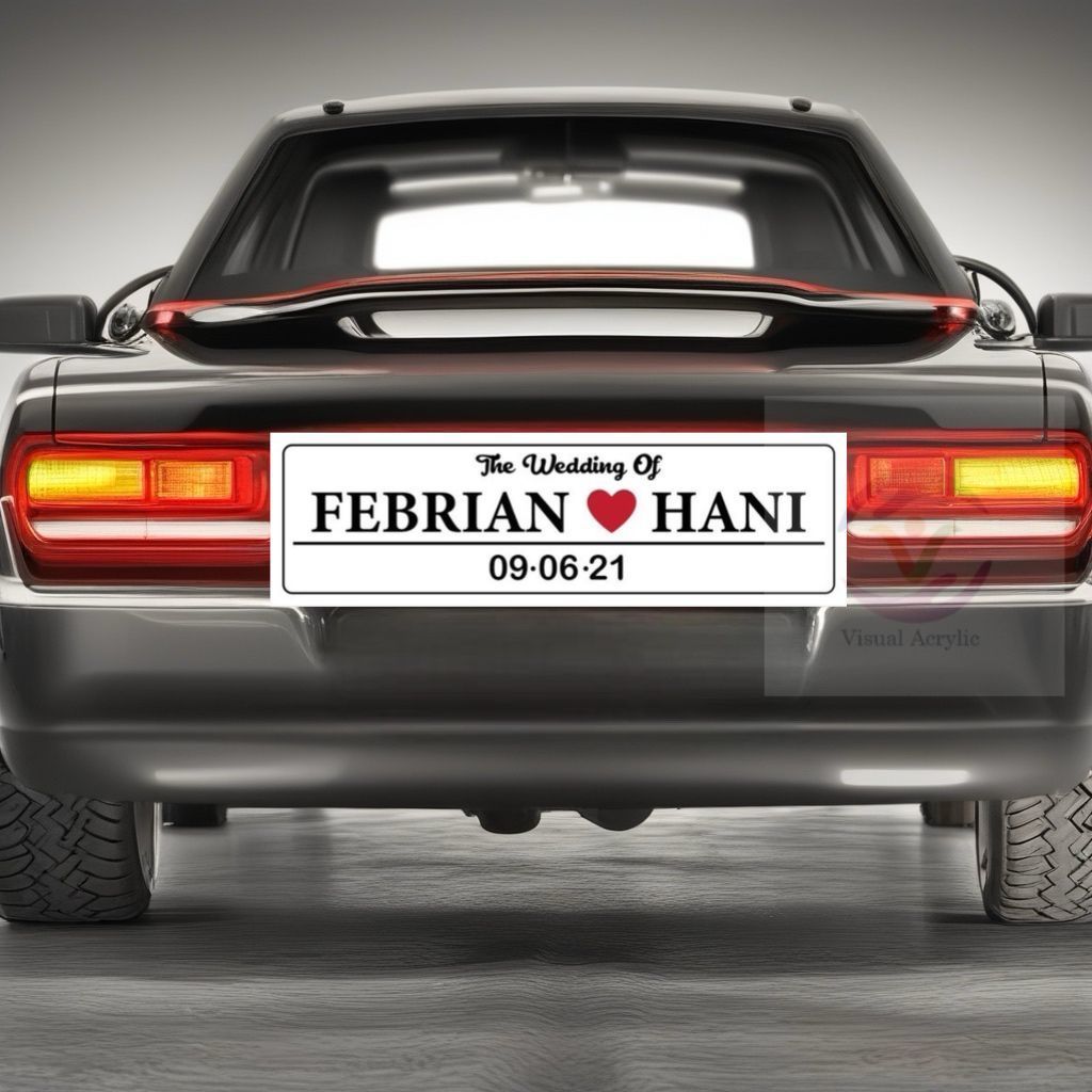 VA PLAT NOMOR WEDDING AKRILIK MOTOR DAN MOBIL PLAT WEDDING TERBARU BISA CUSTOM