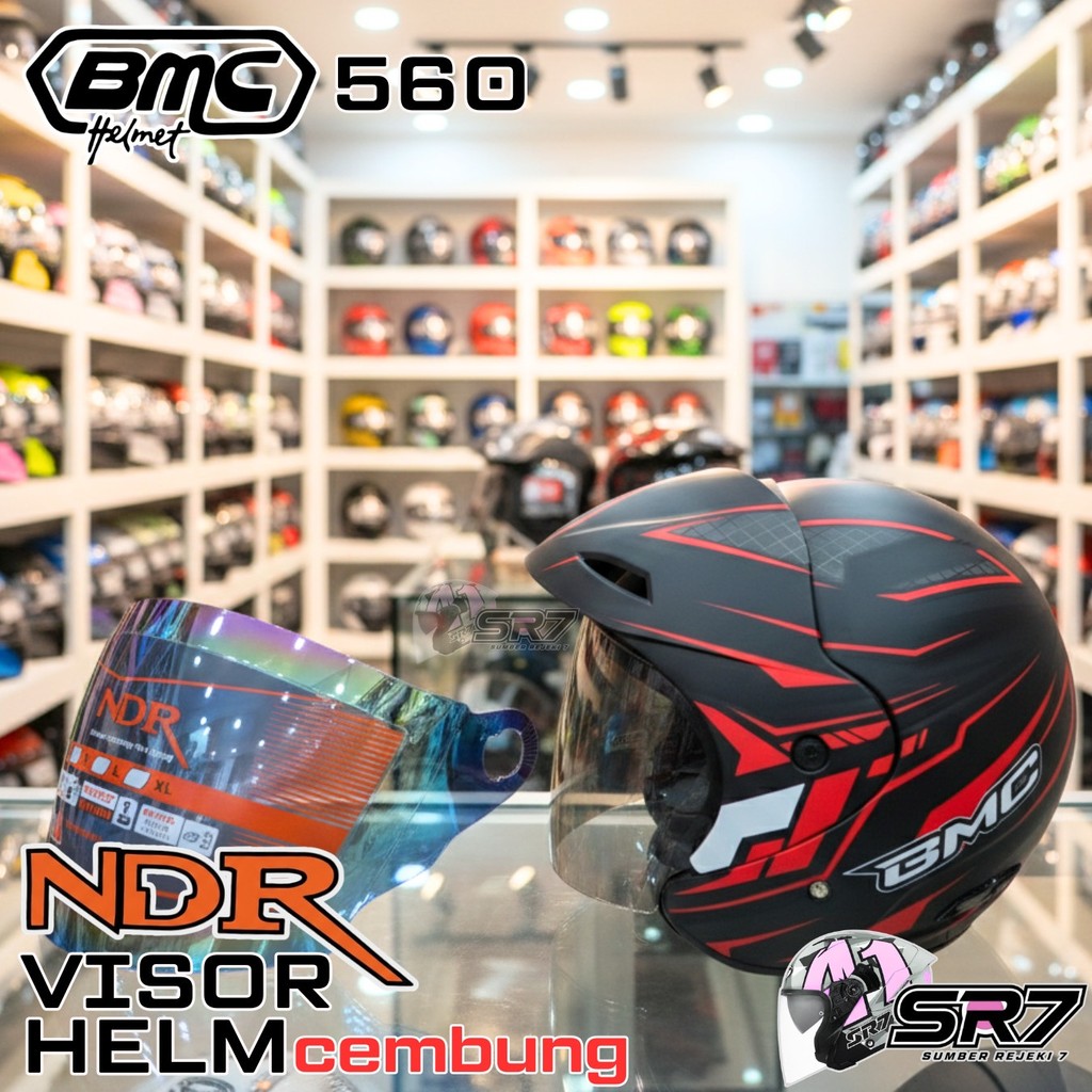 Kaca helm visor BMC 560 by NDR iridium murah tinggal pasang NDR1