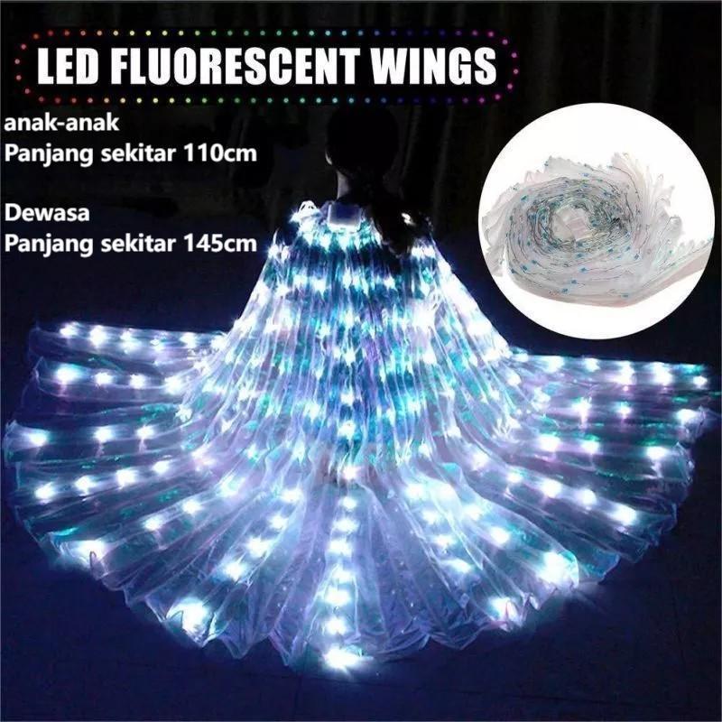 Kostum Sayap Malaikat Led  1set Sayap Kerub Belly Dance Sayap Malaikat Anak Aldult Sayap Tari Penari