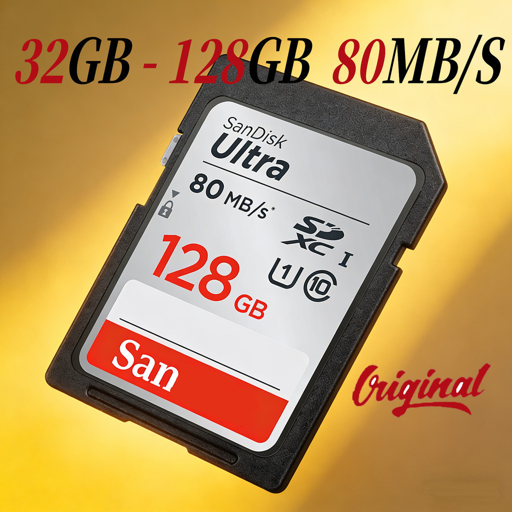 San disk SD Kartu memori card kamera hp canon SD Card 32GB 64GB 128GB Class 10 80MBps Ultra SDXC UHS
