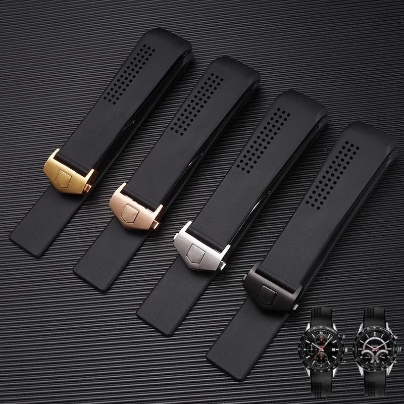 Strap Tali Karet Rubber Curved Tali Jam Tangan Tag Hauer Grand Carrera 22mm