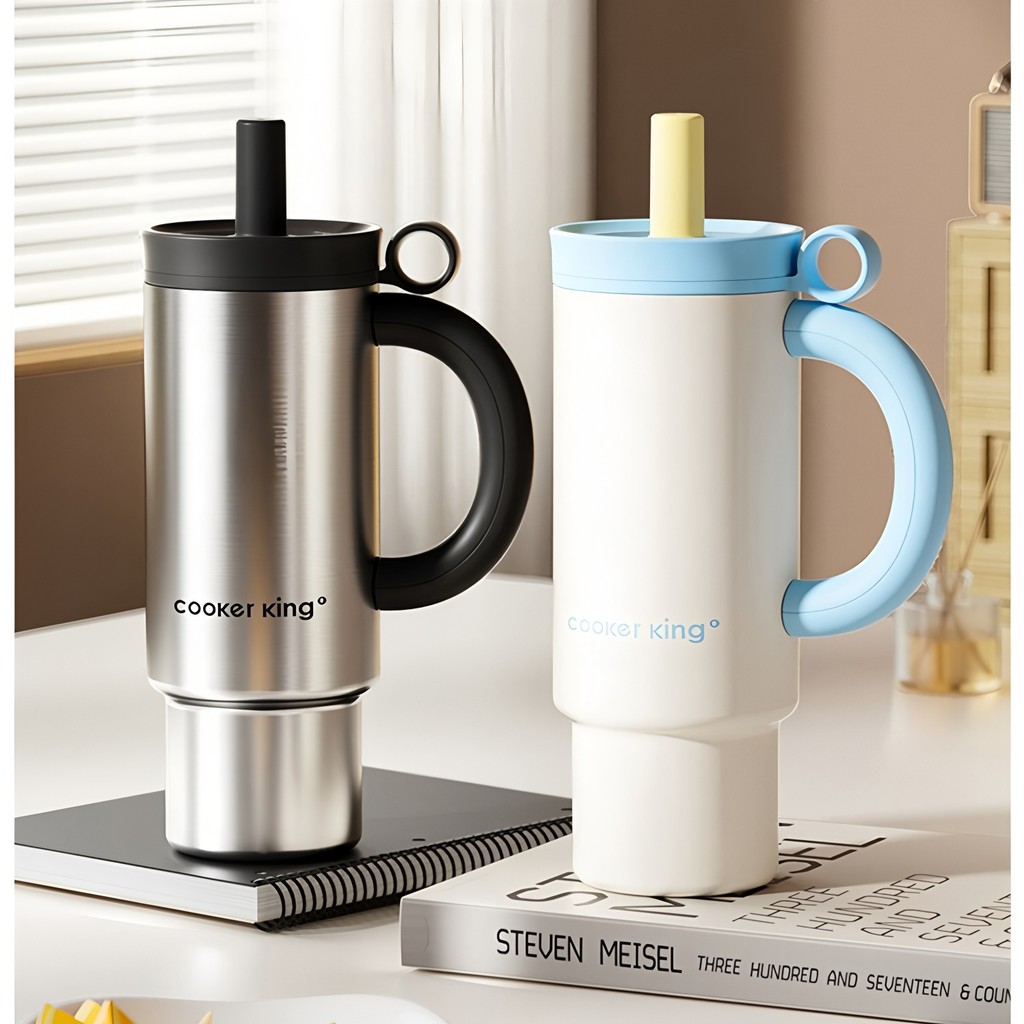 COOK KING 316L Vacuum Tumbler Large Capacity Leak-Proof Car Cup with Straw, ulated for Commute/Trave