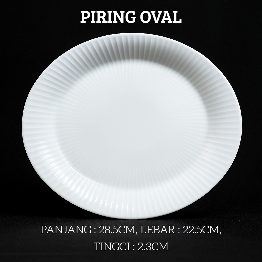 PIRING OVAL RAMEKIN KERAMIK PORSELEN PUTIH POLOS PANJANG 28.5CM | Best Seller