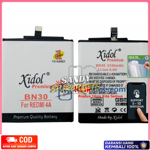 GARANSI 12 BULAN BATERAI IDOL REDMI 4A BN30 BATTERY BATRE PREMIUM