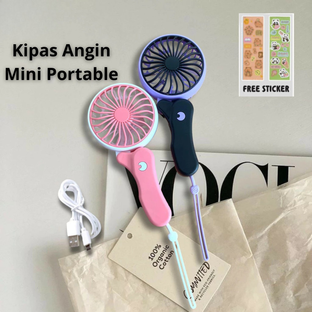 Mini Fan Portable Lipat Kipas Angin Cas Ulang Tahan Lama dan Mudah Dibawa / Kipas Genggam Portable P