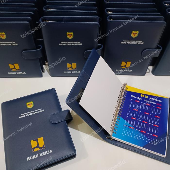 buku agenda kerja a5 kulit custom logo