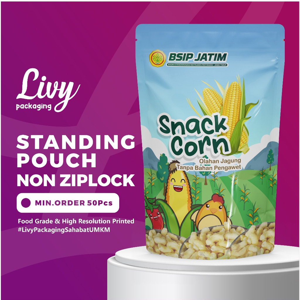 Pakcaging - Cetak Kemasan Standing Pouch Full Printing Custom Non Ziplock