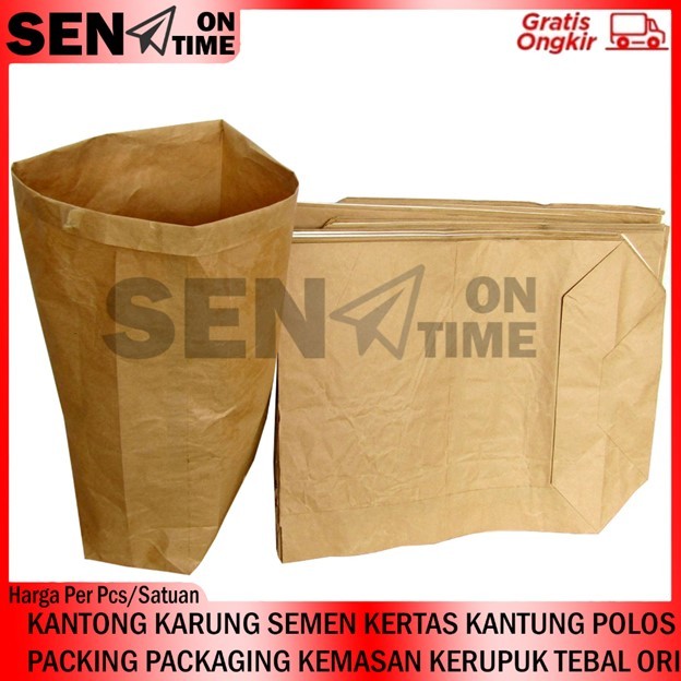 Kantong Semen Karung Kertas Kemasan Packing Packaging Kantung Kemplang Polos Kerupuk Sak Zak Kraft P