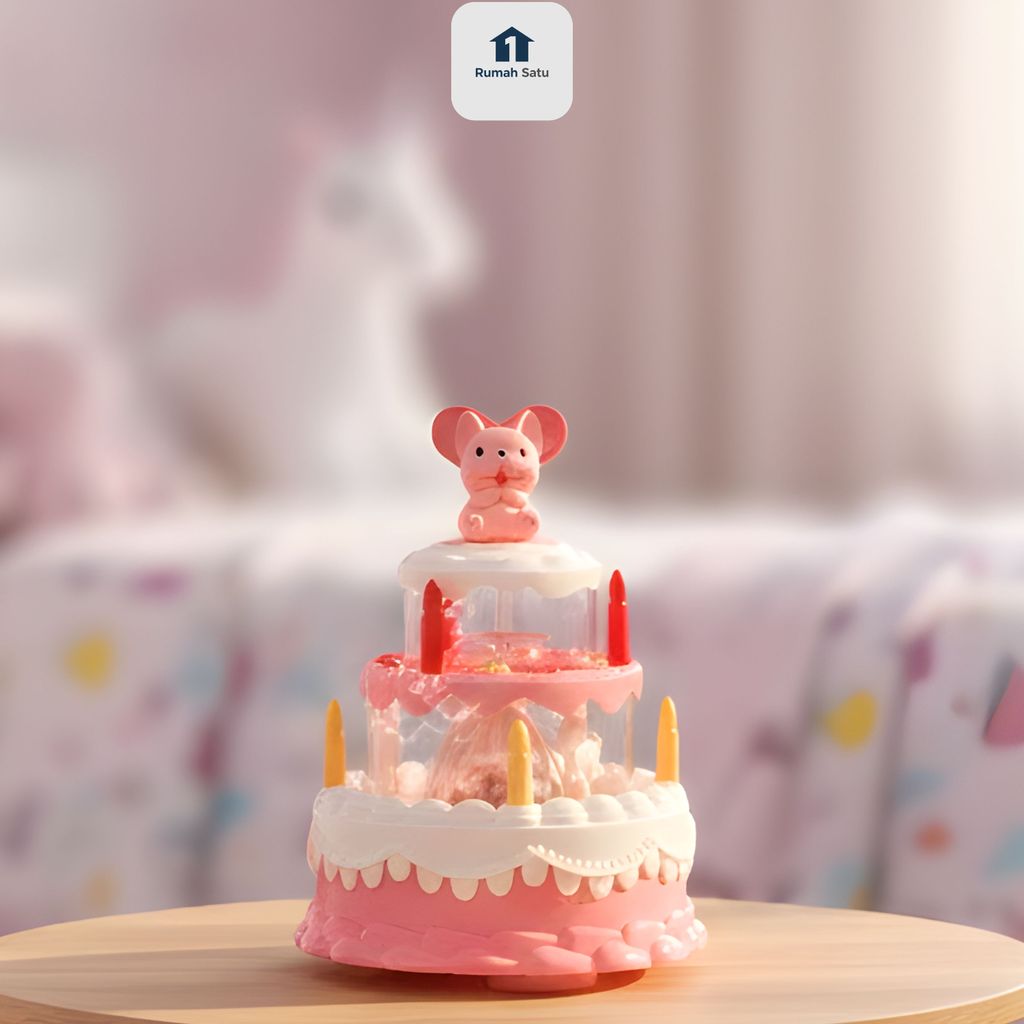 RUMAHSATU - MAINAN KUE ULANG TAHUN Bergerak Music Led  Lilin Mainan Kue Ultah Anak-Anak Mainan Light