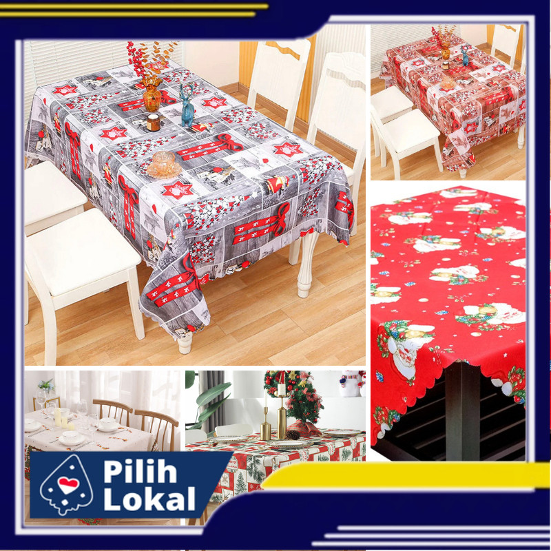 Taplak Meja Natal 150 x 180cm -Taplak Meja Motif Natal-Taplak Murah-Taplak Meja Makan/Meja Tamu