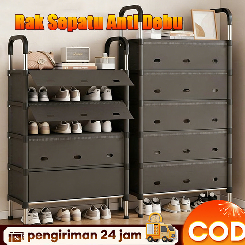 Rak Sepatu Susun Tertutup Rak Sepatu Anti Debu Rak Sepatu Portable Rak Sepatu Tertutup Anti Debu