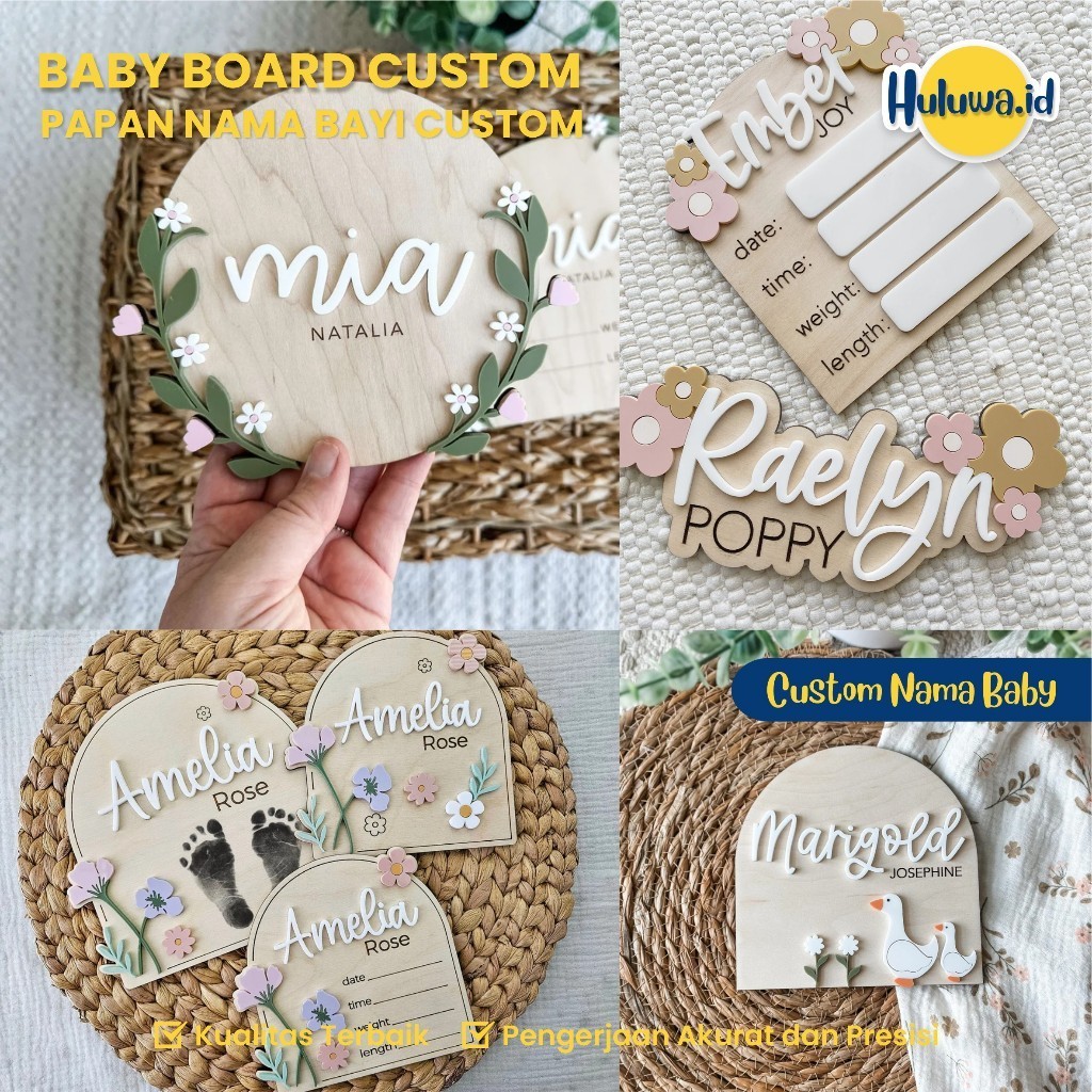 Baby Board Custom / Papan Nama Bayi Custom / Hospital Board Baby