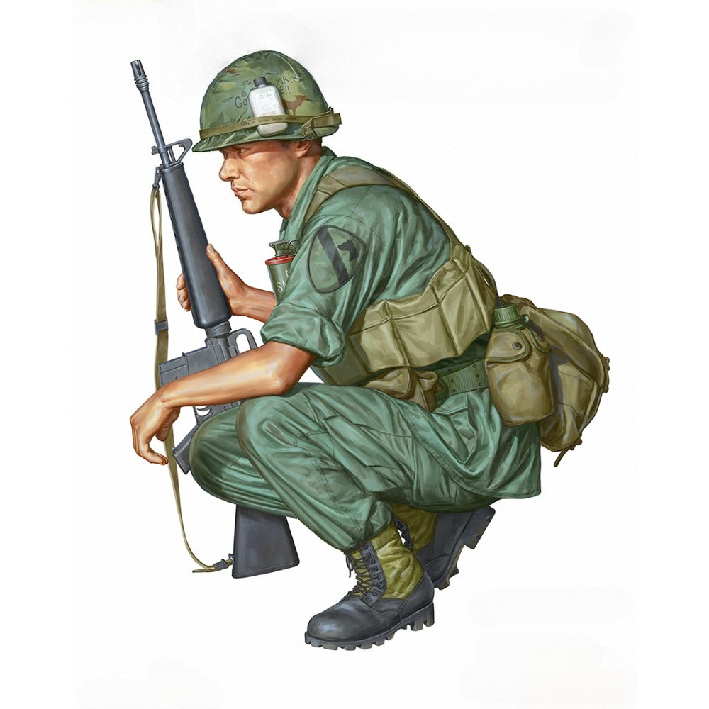 1/16 Scale e-Cast Resin Figure Model Kit Vietnam War US Army Infantry Unassembled and Unpainted
