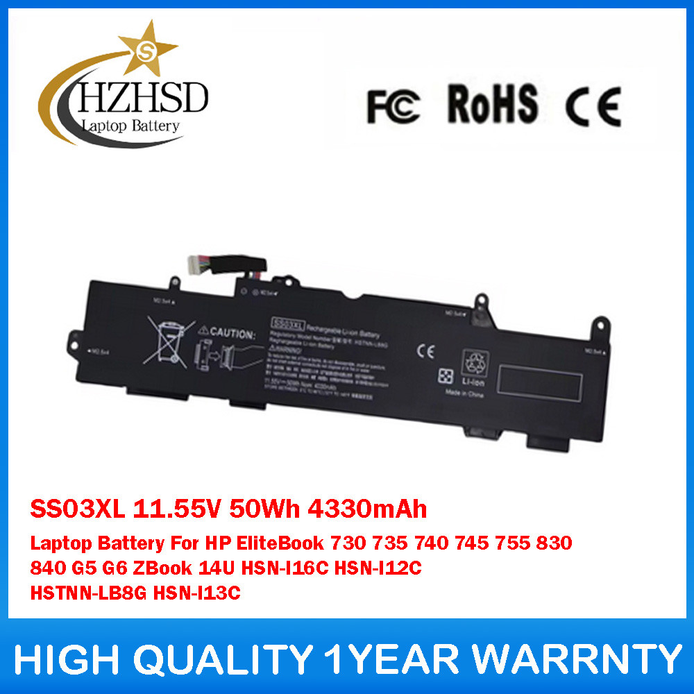 SS03XL 11.55V 50Wh 4330mAh Laptop Battery For HP EliteBook 730 735 740 745 755 830 840 14U HSN-I16C 